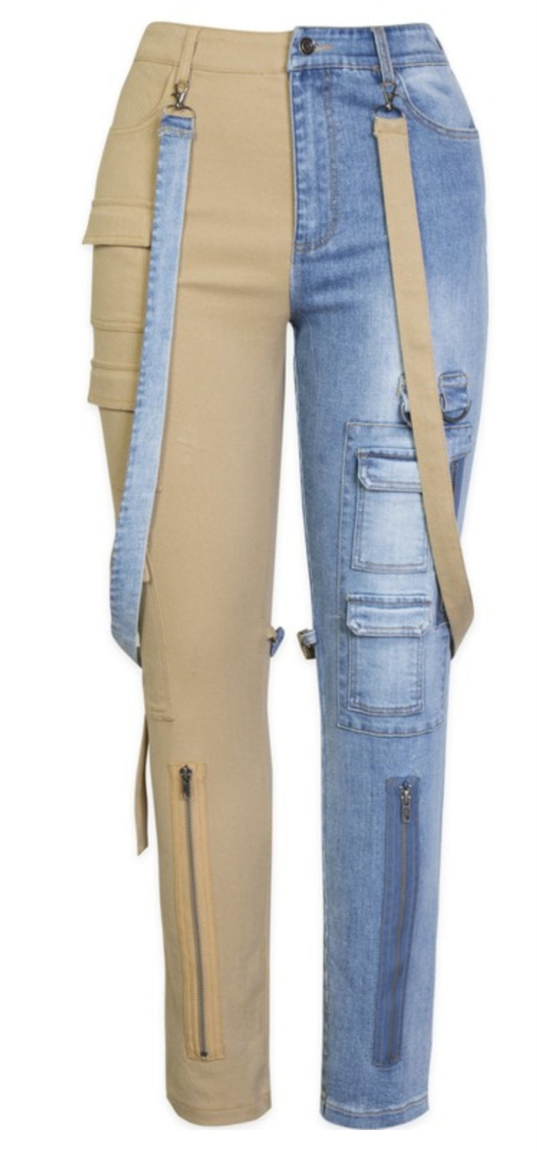 Pick a Side Two Tone Cargo Jeans